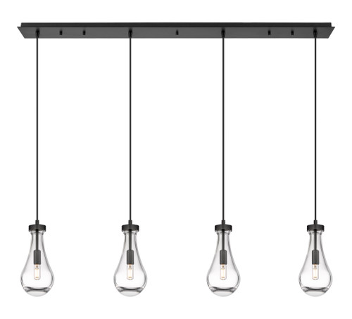 INNOVATIONS 124-451-1P-BK-G451-5CL Owego 9 Light 49 inch Linear Pendant Matte Black