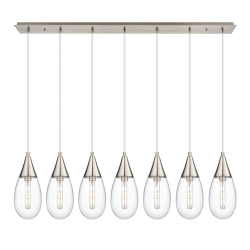 INNOVATIONS 127-450-1P-SN-G450-6CL Malone 6 Light 50 inch Linear Pendant Brushed Satin Nickel
