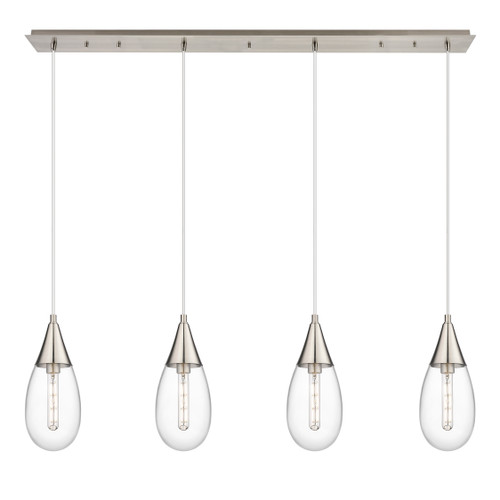 INNOVATIONS 124-450-1P-SN-G450-6CL Malone 7 Light 50 inch Linear Pendant Brushed Satin Nickel