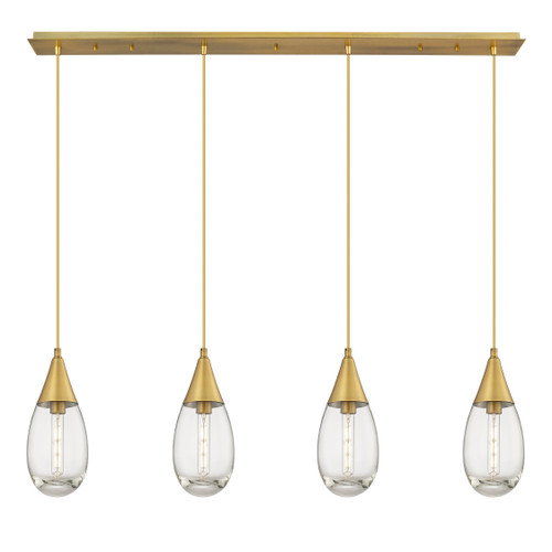 INNOVATIONS 124-450-1P-BB-G450-6CL Malone 8 Light 50 inch Linear Pendant Brushed Brass