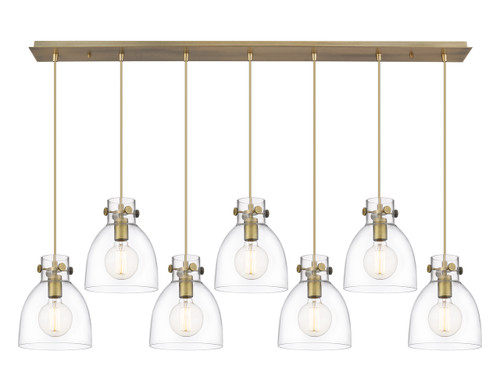 INNOVATIONS 127-410-1PS-BB-G412-8CL Newton Bell 1 Light 52 inch Linear Pendant Brushed Brass INNOVATIONS 127-410-1PS-BB-G412-8CL Newton Bell 1 Light 52 inch Linear Pendant Brushed Brass