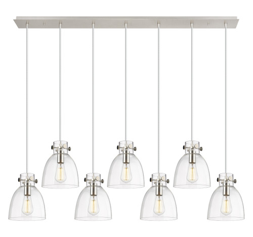 INNOVATIONS 127-410-1PS-PN-G412-8CL Newton Bell 5 Light 52 inch Linear Pendant Polished Nickel