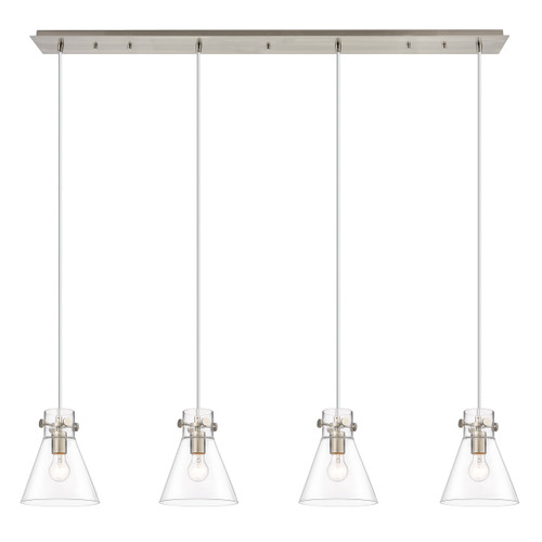 INNOVATIONS 124-410-1PS-SN-G411-8CL Newton Cone 3 Light 52 inch Linear Pendant Brushed Satin Nickel