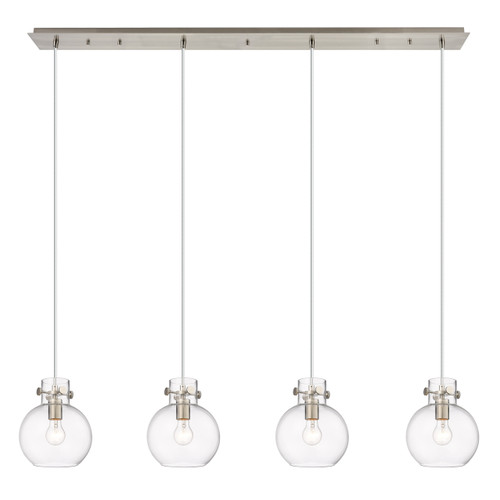 INNOVATIONS 124-410-1PS-SN-G410-8CL Newton Sphere 1 Light 52 inch Linear Pendant Brushed Satin Nickel