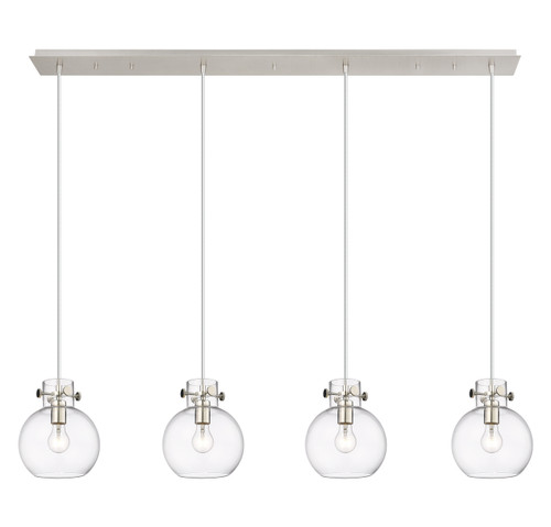INNOVATIONS 124-410-1PS-PN-G410-8CL Newton Sphere 4 Light 52 inch Linear Pendant Polished Nickel