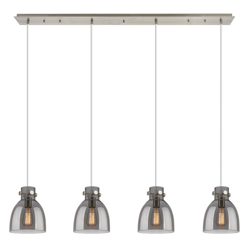 INNOVATIONS 124-410-1PS-SN-G412-8SM Newton Bell 2 Light 52 inch Linear Pendant Brushed Satin Nickel