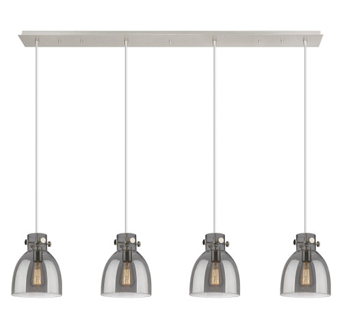 INNOVATIONS 124-410-1PS-PN-G412-8SM Newton Bell 5 Light 52 inch Linear Pendant Polished Nickel