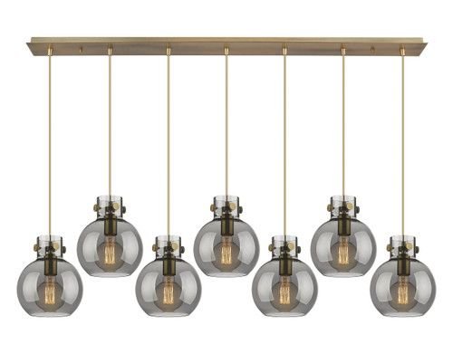 INNOVATIONS 127-410-1PS-BB-G410-8SM Newton Sphere 2 Light 52 inch Linear Pendant Brushed Brass INNOVATIONS 127-410-1PS-BB-G410-8SM Newton Sphere 2 Light 52 inch Linear Pendant Brushed Brass