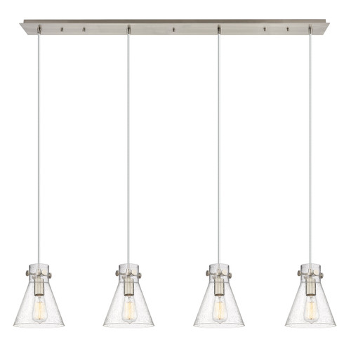 INNOVATIONS 124-410-1PS-SN-G411-8SDY Newton Cone 6 Light 52 inch Linear Pendant Brushed Satin Nickel INNOVATIONS 124-410-1PS-SN-G411-8SDY Newton Cone 6 Light 52 inch Linear Pendant Brushed Satin Nickel