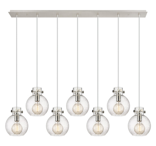 INNOVATIONS 127-410-1PS-PN-G410-8SDY Newton Sphere 3 Light 52 inch Linear Pendant Polished Nickel