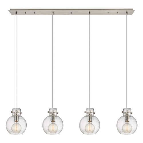 INNOVATIONS 124-410-1PS-SN-G410-8SDY Newton Sphere 4 Light 52 inch Linear Pendant Brushed Satin Nickel