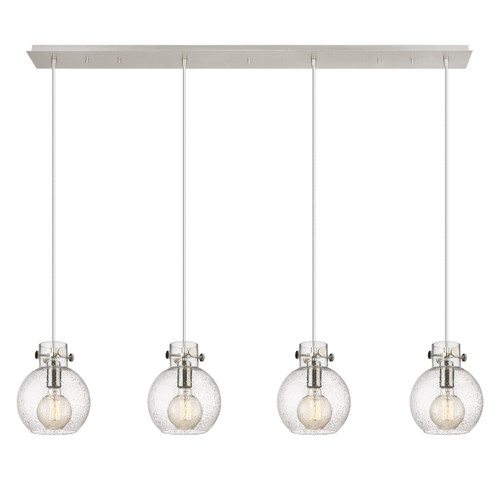 INNOVATIONS 124-410-1PS-PN-G410-8SDY Newton Sphere 7 Light 52 inch Linear Pendant Polished Nickel