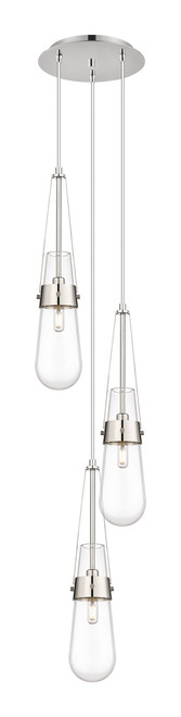 INNOVATIONS 113-452-1P-PN-G452-4CL Milan 1 Light 12 inch Multi Pendant Polished Nickel