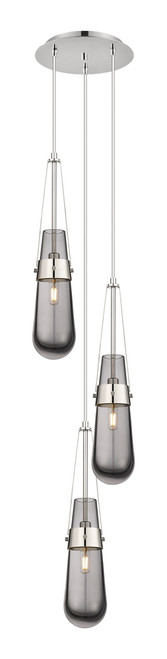INNOVATIONS 113-452-1P-PN-G452-4SM Milan 4 Light 12 inch Multi Pendant Polished Nickel