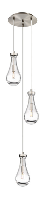 INNOVATIONS 113-451-1P-SN-G451-5CL Owego 3 Light 13 inch Multi Pendant Brushed Satin Nickel