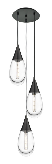 INNOVATIONS 113-450-1P-BK-G450-6CL Malone 2 Light 14 inch Multi Pendant Matte Black