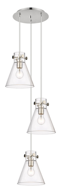 INNOVATIONS 113-410-1PS-PN-G411-8CL Newton Cone 4 Light 16 inch Multi Pendant Polished Nickel