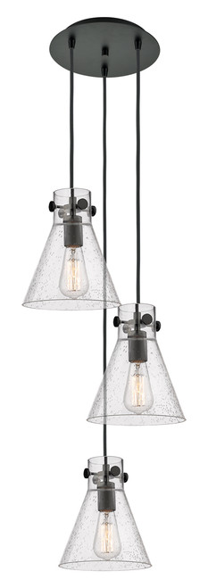 INNOVATIONS 113-410-1PS-BK-G411-8SDY Newton Cone 0 Light 16 inch Multi Pendant Matte Black