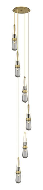 INNOVATIONS 116-452-1P-BB-G452-4SM Milan 5 Light 15 inch Multi Pendant Brushed Brass