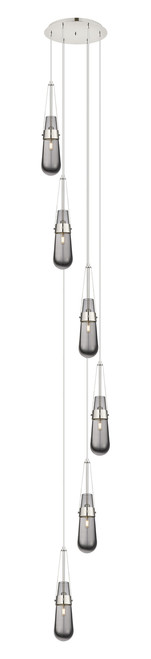 INNOVATIONS 116-452-1P-PN-G452-4SM Milan 7 Light 15 inch Multi Pendant Polished Nickel