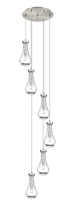 INNOVATIONS 116-451-1P-SN-G451-5CL Owego 6 Light 16 inch Multi Pendant Brushed Satin Nickel
