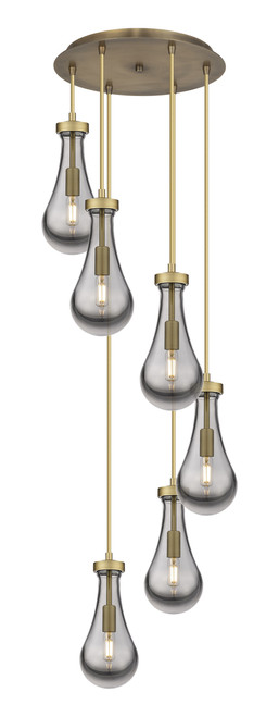 INNOVATIONS 116-451-1P-BB-G451-5SM Owego 0 Light 16 inch Multi Pendant Brushed Brass