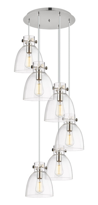 INNOVATIONS 116-410-1PS-PN-G412-8CL Newton Bell 3 Light 19 inch Multi Pendant Polished Nickel
