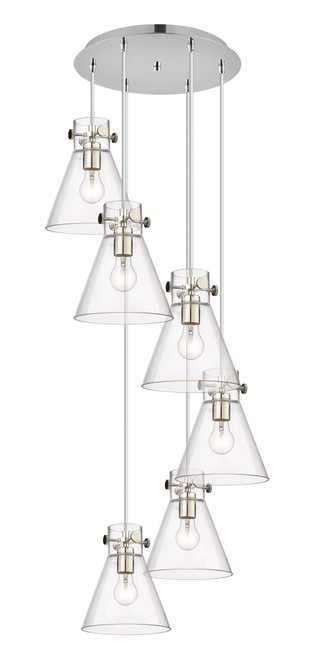 INNOVATIONS 116-410-1PS-PN-G411-8CL Newton Cone 0 Light 19 inch Multi Pendant Polished Nickel