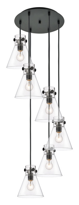 INNOVATIONS 116-410-1PS-BK-G411-8CL Newton Cone 3 Light 19 inch Multi Pendant Matte Black