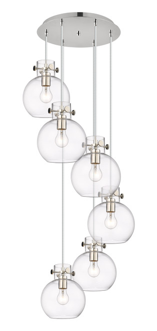 INNOVATIONS 116-410-1PS-PN-G410-8CL Newton Sphere 8 Light 19 inch Multi Pendant Polished Nickel