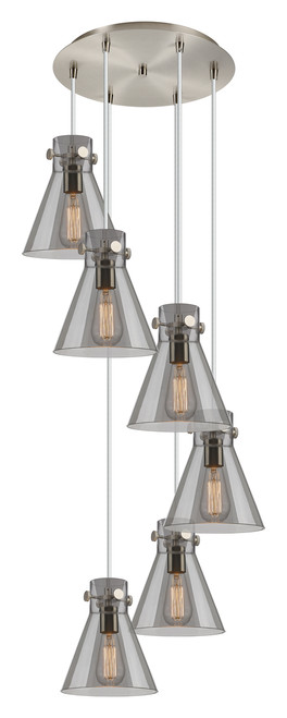 INNOVATIONS 116-410-1PS-SN-G411-8SM Newton Cone 4 Light 19 inch Multi Pendant Brushed Satin Nickel