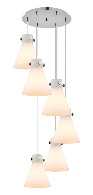 INNOVATIONS 116-410-1PS-PN-G411-8WH Newton Cone 0 Light 19 inch Multi Pendant Polished Nickel