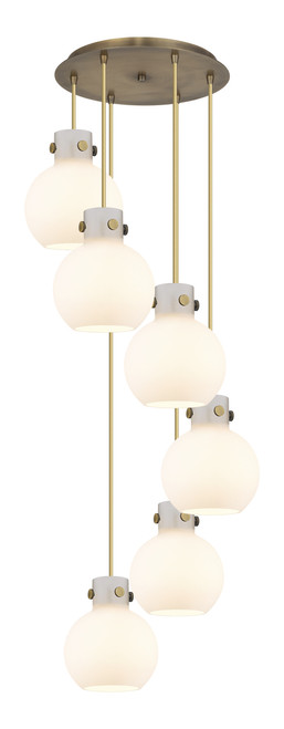 INNOVATIONS 116-410-1PS-BB-G410-8WH Newton Sphere 3 Light 19 inch Multi Pendant Brushed Brass INNOVATIONS 116-410-1PS-BB-G410-8WH Newton Sphere 3 Light 19 inch Multi Pendant Brushed Brass