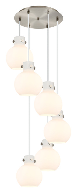 INNOVATIONS 116-410-1PS-SN-G410-8WH Newton Sphere 4 Light 19 inch Multi Pendant Brushed Satin Nickel INNOVATIONS 116-410-1PS-SN-G410-8WH Newton Sphere 4 Light 19 inch Multi Pendant Brushed Satin Nickel