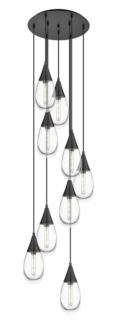 INNOVATIONS 119-450-1P-BK-G450-6CL Malone 5 Light 20 inch Multi Pendant Matte Black