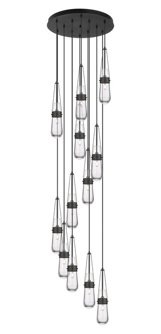 INNOVATIONS 126-452-1P-BK-G452-4CL Milan 12 Light 24 inch Multi Pendant Matte Black
