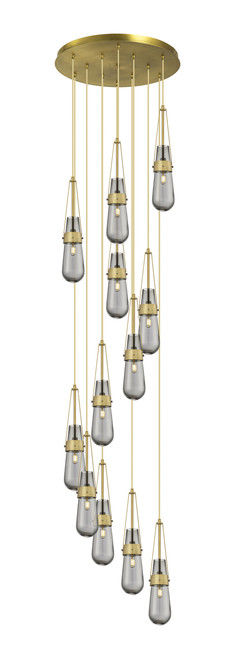 INNOVATIONS 126-452-1P-BB-G452-4SM Milan 12 Light 24 inch Multi Pendant Brushed Brass