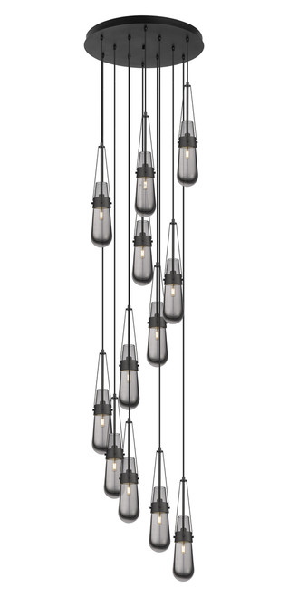 INNOVATIONS 126-452-1P-BK-G452-4SM Milan 12 Light 24 inch Multi Pendant Matte Black