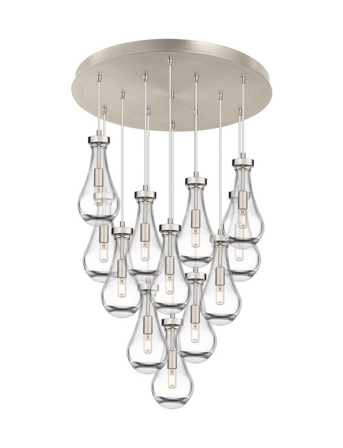 INNOVATIONS 126-451-1P-SN-G451-5CL Owego 12 Light 24 inch Multi Pendant Brushed Satin Nickel