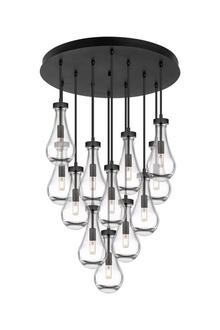 INNOVATIONS 126-451-1P-BK-G451-5CL Owego 12 Light 24 inch Multi Pendant Matte Black