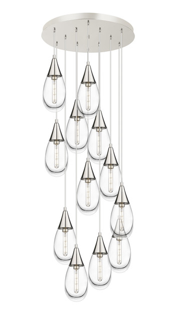 INNOVATIONS 126-450-1P-PN-G450-6CL Malone 12 Light 25 inch Multi Pendant Polished Nickel