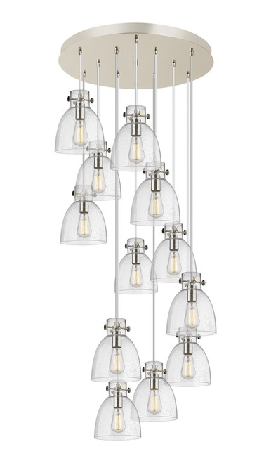 INNOVATIONS 126-410-1PS-PN-G412-8SDY Newton Bell 12 Light 27 inch Multi Pendant Polished Nickel