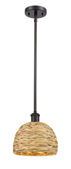 INNOVATIONS 516-1S-OB-RBD-8-NAT Woven Rattan 1 8 inch Multi Pendant Oil Rubbed Bronze