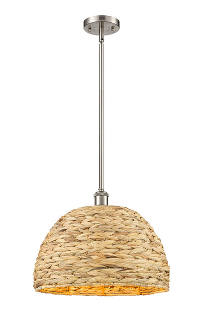 INNOVATIONS 516-1S-SN-RBD-16-NAT Woven Rattan 1 15.75 inch Multi Pendant Satin Nickel INNOVATIONS 516-1S-SN-RBD-16-NAT Woven Rattan 1 15.75 inch Multi Pendant Satin Nickel