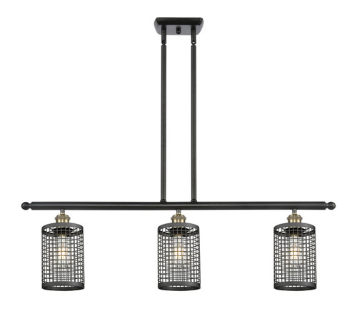 INNOVATIONS 516-3I-BAB-M18-BK Nestbrook 3 36 inch Multi Pendant Black Antique Brass