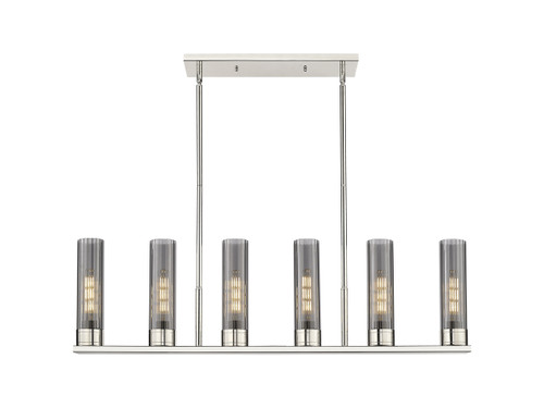 INNOVATIONS 429-6I-PN-G429-11SM Empire 6 44.25 inch Linear Pendant Polished Nickel INNOVATIONS 429-6I-PN-G429-11SM Empire 6 44.25 inch Linear Pendant Polished Nickel
