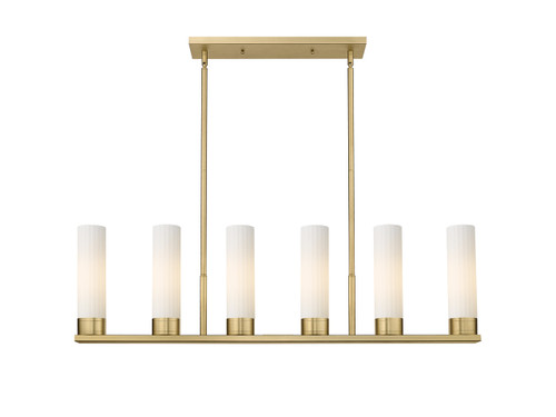 INNOVATIONS 429-6I-BB-G429-11WH Empire 6 44.25 inch Linear Pendant Brushed Brass INNOVATIONS 429-6I-BB-G429-11WH Empire 6 44.25 inch Linear Pendant Brushed Brass