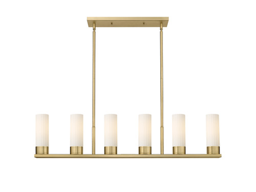 INNOVATIONS 429-6I-BB-G429-8WH Empire 6 44.25 inch Linear Pendant Brushed Brass
