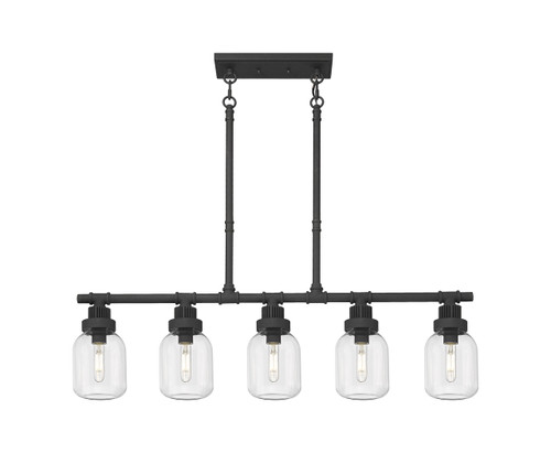 INNOVATIONS 472-5I-TBK-G472-6CL Somers 5 42.75 inch Linear Pendant Textured Black
