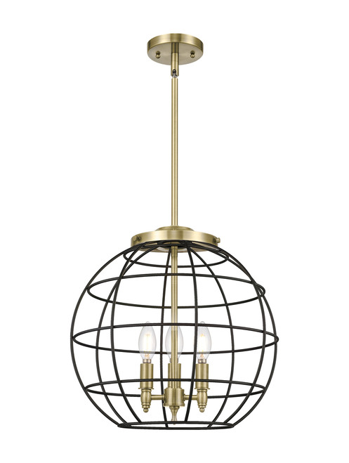 INNOVATIONS 221-3S-AB-CE-16-BK Lake Placid 3 16 inch Multi Pendant Antique Brass